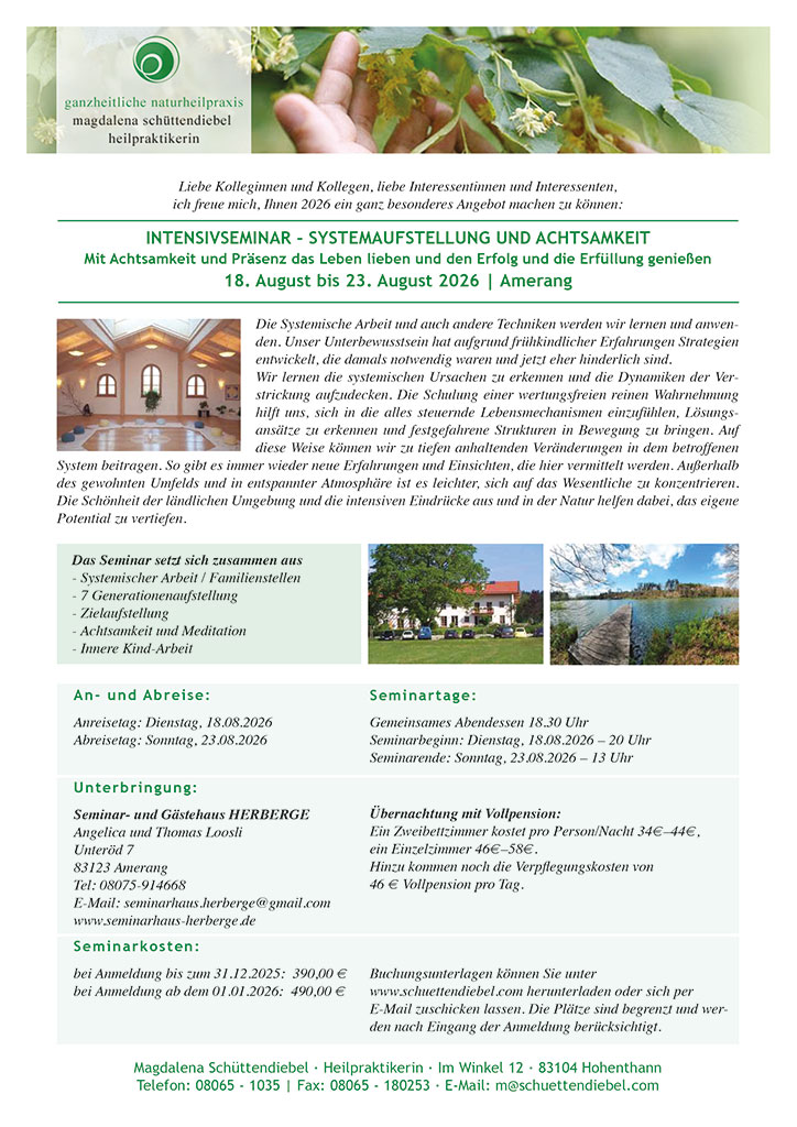 Intensivseminar in Amerang Intensivseminar in Amerang